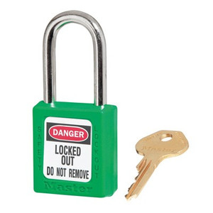 Master Lock Xenoy Safety Lockout Padlock, Green, Type: Keyed Differently - 50-155-1