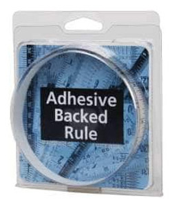 Mylar Adhesive Backed Rule, Horizontal, Left to Right, 1/16" Grad., 1 ft. Length, 1/2" Width, Clear - 32-681-9