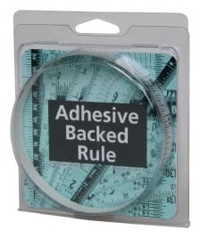 Mylar Adhesive Backed Rule, Horizontal, Right to Left, 1/16" Grad., 3 ft. Length, 1/2" Width, Silver - 32-694-2