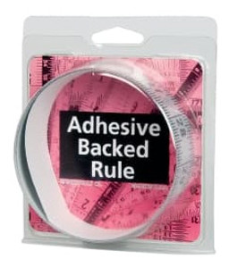 Mylar Adhesive Backed Rule, Horizontal, Left to Right, 1/16" Grad., 3 ft. Length, 1-1/4" Width, Silver - 32-697-5