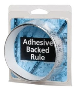 Mylar Adhesive Backed Rule, Horizontal, Right to Left, 1/16" Grad., 3 ft. Length, 1-1/4" Width, Silver - 32-698-3