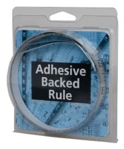 Mylar Adhesive Backed Rule, Horizontal, Left to Right, 1/16" Grad., 6 ft. Length, 1/2" Width, Silver - 32-701-5