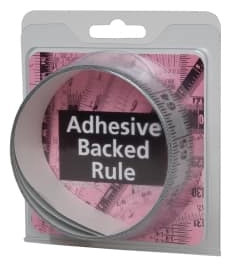 Mylar Adhesive Backed Rule, Horizontal, Left to Right, 1/16" Grad., 6 ft. Length, 1-1/4" Width, Silver - 32-705-6