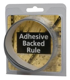 Mylar Adhesive Backed Rule, Horizontal, Right to Left, 1/16" Grad., 6 ft. Length, 1-1/4" Width, Silver - 32-706-4