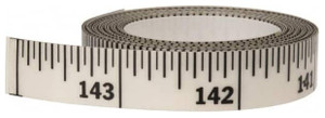Mylar Adhesive Backed Rule, Horizontal, Right to Left, 1/16" Grad., 12 ft. Length, 1/2" Width, Clear - 32-716-3