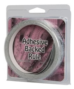 Mylar Adhesive Backed Rule, Horizontal, Left to Right, 1/16" Grad., 24 ft. Length, 1/2" Width, Silver - 32-725-4