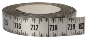 Mylar Adhesive Backed Rule, Horizontal, Left to Right, 1/16" Grad., 60 ft. Length, 1" Width, Silver - 32-733-8