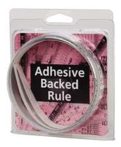 Mylar Adhesive Backed Rule, Horizontal, Right to Left, 1mm Grad., 3m Length, 12.7mm Width, White - 32-748-6