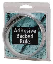 Mylar Adhesive Backed Rule, Horizontal, Right to Left, 1mm Grad., 4m Length, 12.7mm Width, White - 32-750-2