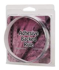 Mylar Adhesive Backed Rule, Vertical, Top to Bottom, 1/16" Grad., 1.5 ft. Length, 1-1/4" Width, Silver - 32-758-5