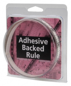 Mylar Adhesive Backed Rule, Vertical, Top to Bottom, 1/16" Grad., 3 ft. Length, 1/2" Width, Clear - 32-760-1