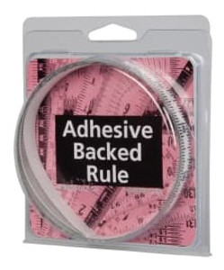 Mylar Adhesive Backed Rule, Vertical, Bottom to Top, 1/16" Grad., 6 ft. Length, 1/2" Width, Clear - 32-765-0