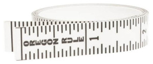 Mylar Adhesive Backed Rule, Vertical, Top to Bottom, 1/16" Grad., 6 ft. Length, 1/2" Width, Clear - 32-766-8