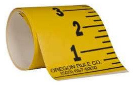 Mylar Adhesive Backed Rule, Vertical, Bottom to Top, 1/4" Grad., 4 ft. Length, 3" Width, Yellow - 32-791-6
