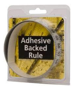 Mylar Adhesive Backed Rule, Horizontal Half Scale, Left to Right, 1/8" Grad., 1.5 ft. Length, 1" Width, Silver - 32-799-9