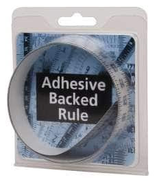 Mylar Adhesive Backed Rule, Vertical Half Scale, Top to Bottom, 1/8" Grad., 3 ft. Length, 1" Width, Silver - 32-808-8
