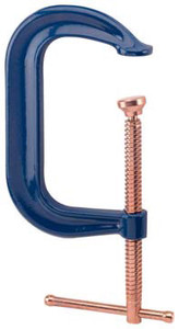 Top Quality Forged C-Clamp w/ Copper Plated Screw & Handle, 0-2" Opening Capacity, 2" Throat Depth - 33-007-6