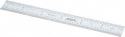 SPI Rigid Steel Rule, Satin Chrome Finish, 6" 4R - 13-841-2