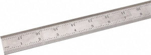 SPI Rigid Steel Rule, Satin Chrome Finish, 18" 16R - 13-853-7