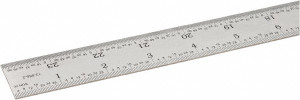SPI Rigid Steel Rule, Satin Chrome Finish, 24" 3R - 13-855-2