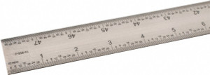 SPI Rigid Steel Rule, Satin Chrome Finish, 48"/1200mm E/M - 13-959-2