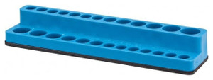 Magnetic Socket Holder, 1/4" Drive, Deep & Shallow Sockets, Blue, 26 Holes - 61-923-9