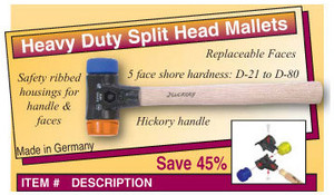 Wiha Heavy Duty Split Head Mallet, 10.6 oz, 1.2" x 10.2" - 83230