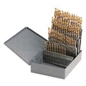 YG-1 Gold Tin-Coated HSS & Cobalt Drill Set, Jobbers Length, D2GP185SET, 29 pcs., Size 1/16 - 1/2 x 64ths - GP-185