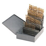 YG-1 Gold Tin-Coated HSS & Cobalt Drill Set, Jobbers Length, D2GP186SET, 26 pcs., Size A-Z - GP-186