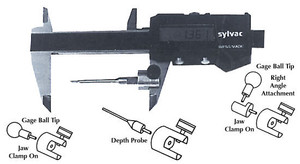 Gage Ball Mounting Caliper Attachment, Depth Probe 2" Length - 6987