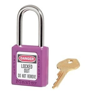 Master Lock Xenoy Safety Lockout Padlock, Purple, Type: Keyed Alike - 50-168-7