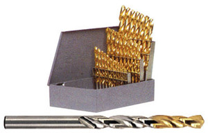 YG-1 Gold P-Coated H.S.S. Steel Jobber Length Drills Set, 135º Split Point Right Hand, A to Z, 26 Pcs, P-Drill Set - P139