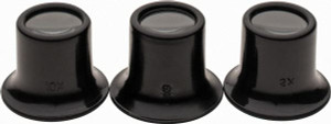 Shop Grade Eye Loupes, 3 Piece Set (2X, 5X, 10X) - 52-098-1