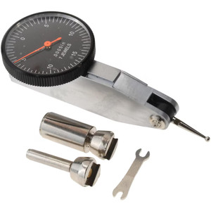 Value Collection Horizontal Dial Test Indicator, 0.03" Max Range, 0-15-0 Dial Reading, Black Dial, 0.0005" Graduation, 0.7" Contact Point 605-4709 - 50-008-2
