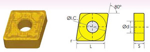 CNMG/PM DIAMOND NEGATIVE RAKE CARBIDE INSERTS - 6000-3431