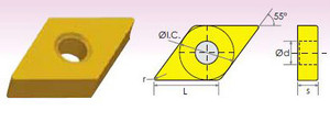 DNMA 55° DIAMOND NEGATIVE RAKE CARBIDE INSERTS - 6001-3444
