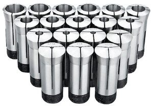 Precise 5C Round Collet Set, Inch, 17 Pieces, 1/16" to 1-1/16" by 16ths - 3900-0013