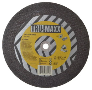 TRU-MAXX Toolroom Reinforced Aluminum Oxide Cut-Off Wheel, 10" Dia., 3/32" Thick, 5/8" Hole, 36 Grit - 64-208-2