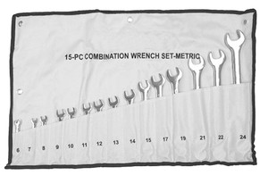 Precise 15 Piece 6-24mm Combination Wrench Set - 7023-0006
