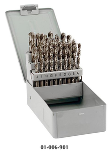 Precise 26 Piece A to Z HSS Fast Spiral 118° Jobbers Length Twist Drill Set A82 - 01-006-901