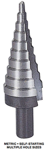 Irwin UNIBIT HSS Metric Self-Starting 13 Hole Step Drill, Size 5mm to 35mm by 2-3mm