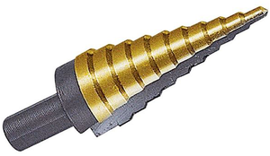 Irwin UNIBIT HSS TiN Coated Metric Self-Starting 9 Hole Step Drill, Size 4mm to 12mm by 1mm - 01-906-056