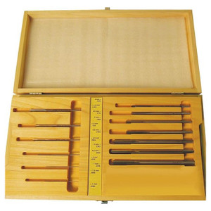 Lavallee & Ide 13 Piece H.S.S. Straight Flute Straight Shank Chucking Reamer Set Wood Case - 16W - 04-008-909