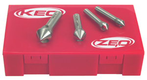 KEO 4 Piece 82º Angle, Zero Flute M35 Cobalt Countersink/Deburring Tool Set - 53518