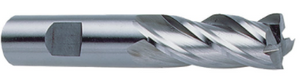 Precise 4 Flute H.S.S. Square End Finishing Single End Mill, 1/8" Size, 3/8" Shank Diameter, 3/8" Length of Cut, 2-5/16" Overall Length