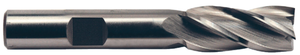 Precise 4 Flute H.S.S. Square End Finishing Single End Mill, 3/4" Size, 1/2" Shank Diameter, 1-5/8" Length of Cut, 3-5/8" Overall Length