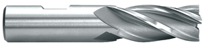 Precise 6 Flute H.S.S. Square End Finishing Single End Mill, 1-5/8" Size, 3/4" Shank Diameter, 2" Length of Cut, 4-1/2" Overall Length