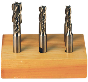 Precise 6 Piece 3/8" Shank HSS 4 Flute Single End Mill Set D2-024