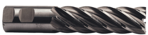 Precise 6 Flute D3 H.S.S. Long Length Non-Center Cut Finishing End Mill, 1-1/4" Size, 1-1/4" Shank Diameter, 4" Length of Cut, 6-1/2" OAL