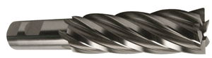 Precise 6 Flute D3 H.S.S. Long Length Non-Center Cut Finishing End Mill, 1-1/2" Size, 1" Shank Diameter, 4" Length of Cut, 6-1/2" OAL